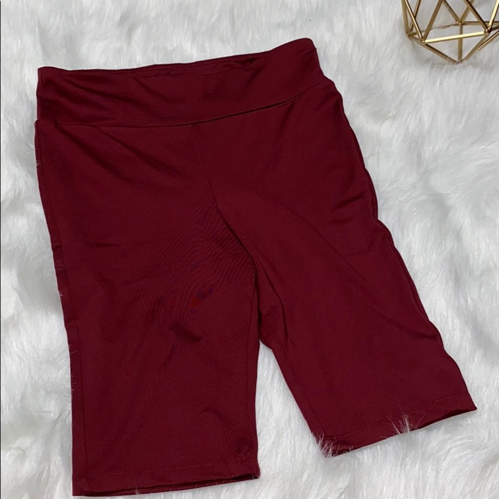 Workout Biker Shorts Burgundy